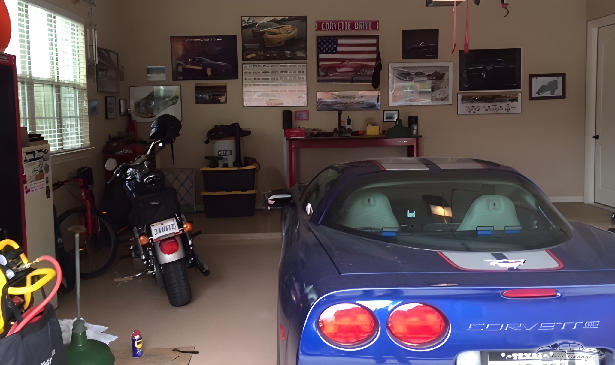 Corvette Garage with Motorcycle and Wall Decor - Mike from Lantana, TX