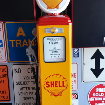 Vintage Shell Gas Pump and Retro Signs Display - Pete from Yucaipa, CA