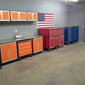 Colorful Modular Garage Cabinets and Tool Chests - John from Cameron, WI