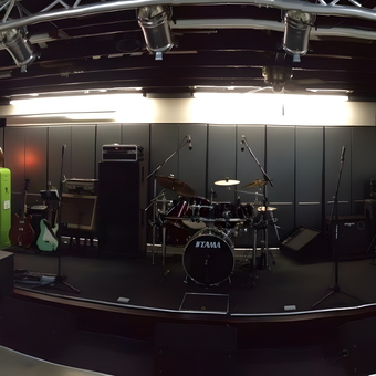 Garage Band Stage with Drum Set and Vintage Gas Pump - Irwin from Reedley, CA