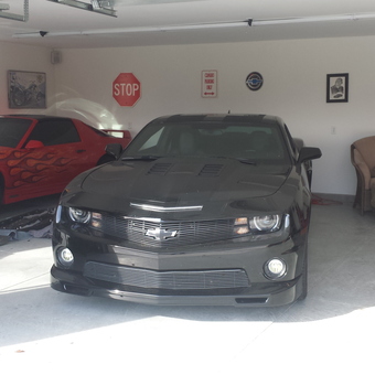 Chevrolet Camaro Garage With Motorcycle and Wall Signs - Mark