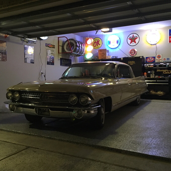 Classic Car Garage with Neon Signs and Tool Chests - Jim from Fort Worth, TX