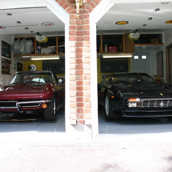 Classic Corvette and Ferrari in Organized Garage - Prince Harry from Kirkland