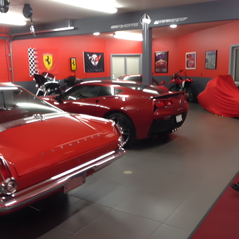 Red Classic and Modern Cars in Stylish Garage - Tim from Rapid City, SD