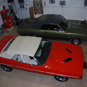 Classic Cars and Vintage Gas Pump in Organized Garage - Kim from Stony Plain, Alberta, Canada