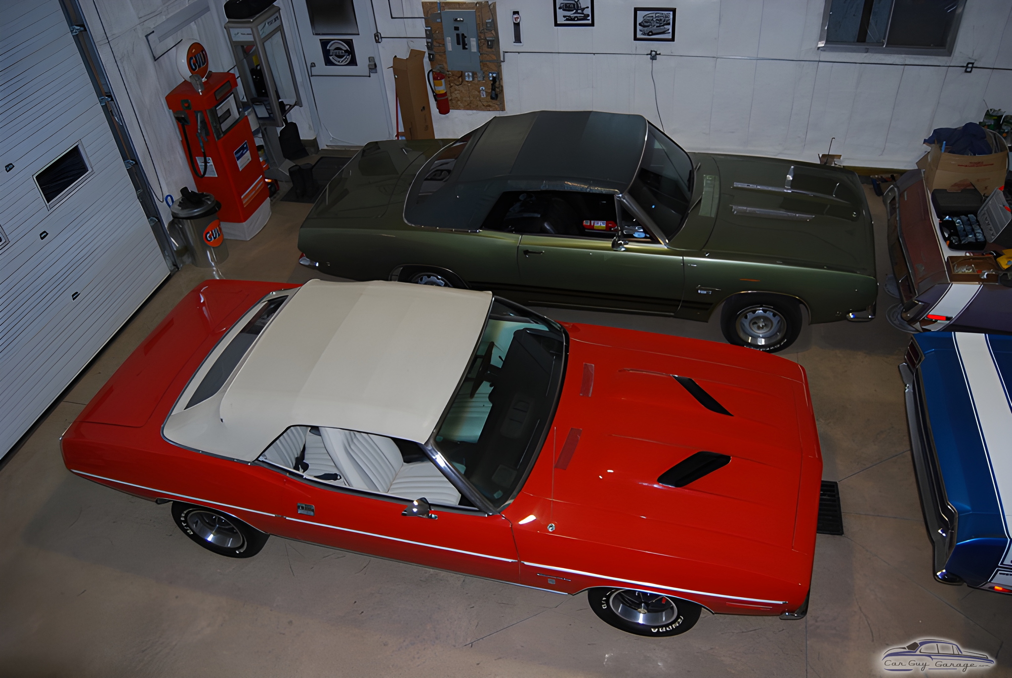Classic Cars and Vintage Gas Pump in Organized Garage - Kim from Stony Plain, Alberta, Canada