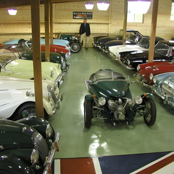 Classic British Roadsters and Vintage Cars in Organized Garage - Robert from Honokaa, HI