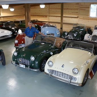 Classic British Sports Cars Displayed in Wood Garage - Robert from Honokaa, HI