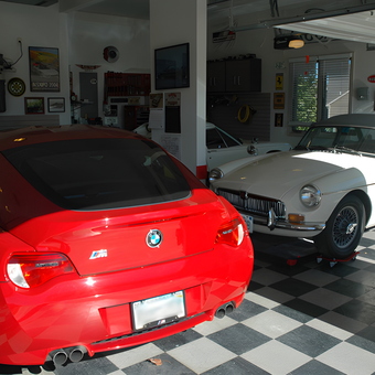 Classic and Modern Cars in Checkered Floor Garage - Rich from Lawrence, KS