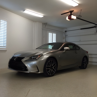 Modern Garage with Epoxy Floor and Lighting - Severely Twisted from Nokomis, FL