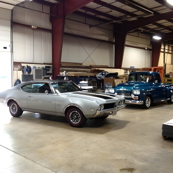 Classic Cars in Spacious Metal Garage - Severely Twisted from Nokomis, FL