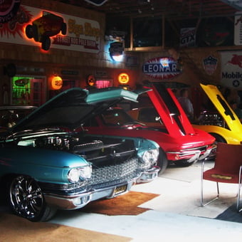 Classic Cars and Vintage Garage Signs Display - ANDYSART from Crystal, MI