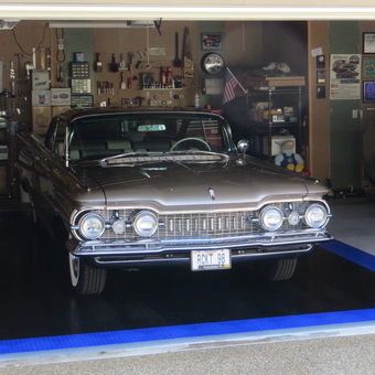 Classic Car Garage With Wall Storage and Floor Tiles - Coachman from Imperial, MO
