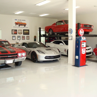 Classic Car Garage with Lift and Gas Pump - Danny's Garage from Allen, TX