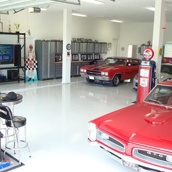 Classic Car Garage with Retro Decor and Storage - Danny's Garage from Allen, TX