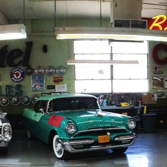Classic Cars and Neon Signs in Organized Garage - Robert from El Paso, TX
