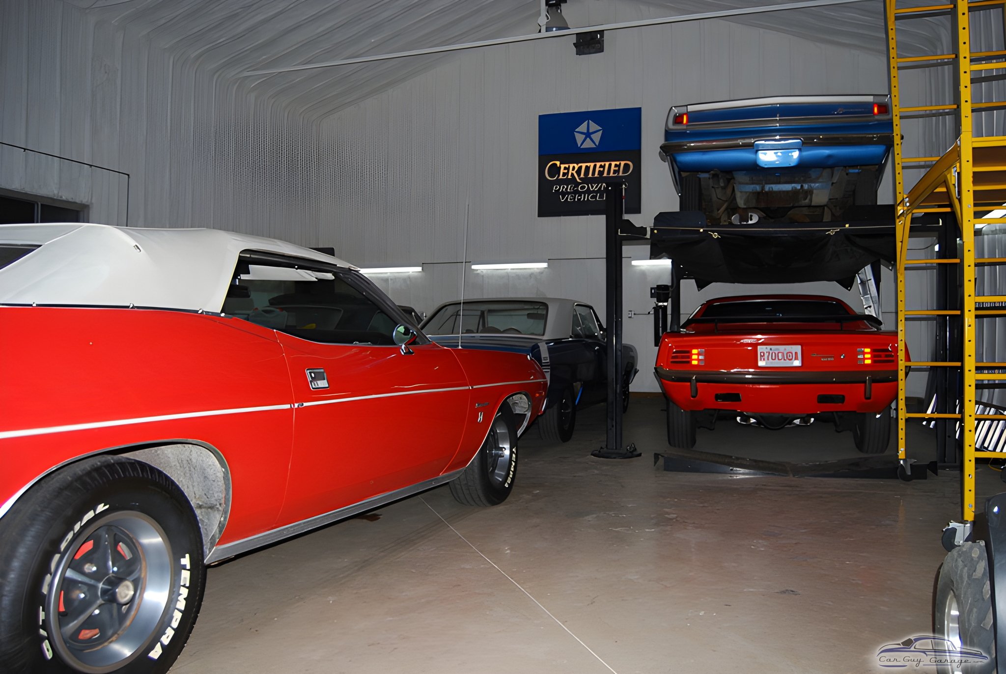 Classic Cars and Car Lift in Organized Garage - Kim from Stony Plain, Alberta, Canada