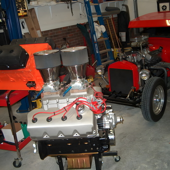 Hot Rod Garage with Engines and Tools - Hemi Jim from Durham, NC