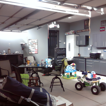 Modern garage with cabinets and tool chest - Steve from Chicago, IL