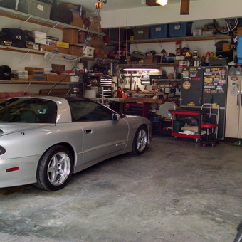 Organized Garage With Silver Pontiac and Storage Cabinets - Todd Svehla from Easton, MD
