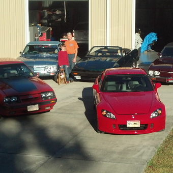 Classic and Modern Cars Parked Outside Metal Garage - George from Inverness, FL
