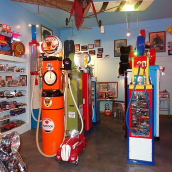 Vintage Gas Pumps and Garage Decor Display - Veit Automotive Foundation from Buffalo, MN