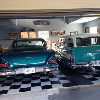Classic Chevrolet Cars on Checkered Floor - James from Bastrop, Texas