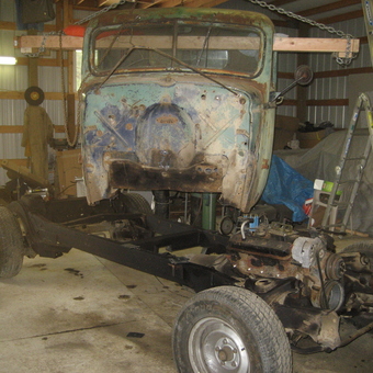 Classic Truck Cab Restoration in Garage - Knuckle Dragger from Mica, WA