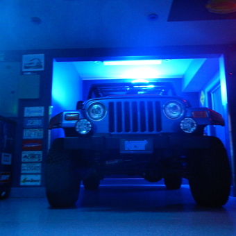 Jeep in Blue LED Lit Garage with License Plates - luv2gofast from sharpburg, GA