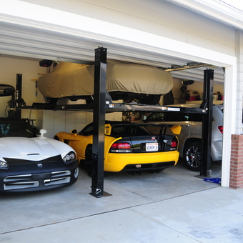 Four Car Garage with Car Lift and Cabinets - Eddie from Santa Clarita, CA