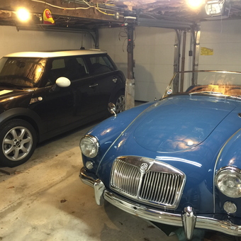 Classic Blue Convertible and Mini Cooper in Garage - Al Nosenzo from Middletown, CT