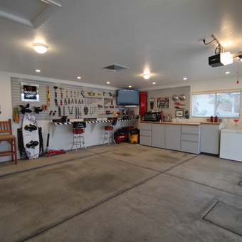 Organized Garage with Tool Storage and Cabinets - JC Havasu Parker, AZ from Corona, CA