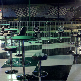 Checkered Racing Bar Stools and Tables Automotive Office Furniture
