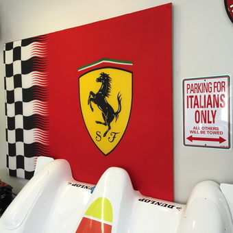 Ferrari Wall Art and Italian Parking Sign - The Godfather from Camarillo