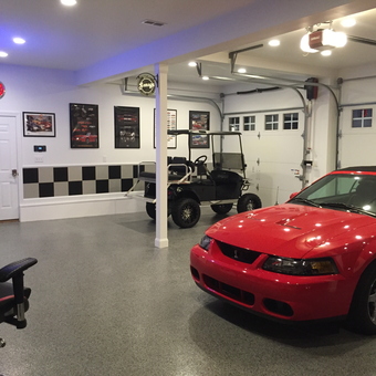 Organized Garage With Car, Golf Cart, Decor and Wall Art - LBC from Mount Airy, MD