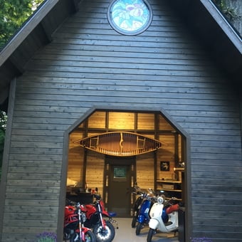 Wood Garage with Motorcycles and Scooters - Bike Guy from Olalla, WA