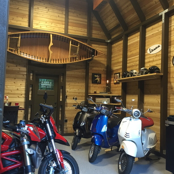 Motorcycles, Scooters, and Helmets in Wood Garage - Bike Guy from Olalla, WA