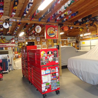 Garage With Red Tool Chests, Wall Signs, Covered Cars - theamcguy from Fayetteville, NC