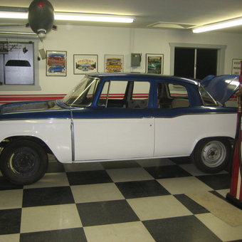 Classic car, Mobilgas pump, and tool chest in garage - Bill from HOFFMAN ESTATES, IL