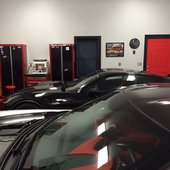 Organized Garage with Cabinets and Sports Cars - Bob from Brevard, NC