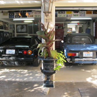 Classic Ferrari and Triumph in Decorated Garage - rufrydermg from Yucaipa, CA