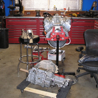 Organized Garage with Engine Stand and Tool Cabinets - MustangSteve from Red Oak, TX