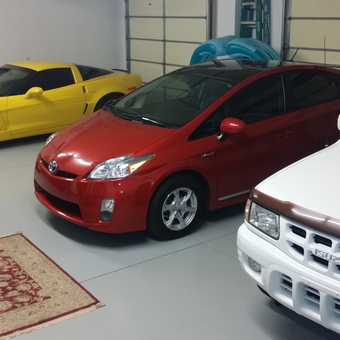 Three Car Garage With Painted Floor and Wall Art - Kansas T Dawg from Solomon, KS