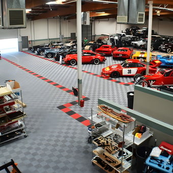 Luxury Garage with Classic Cars and Storage Racks - Steve