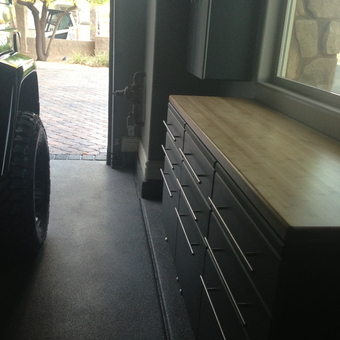 Modern Garage Cabinets With Wood Worktop - KT from Las Vegas, NV