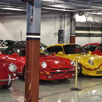 Classic Porsche Collection Displayed in Polished Garage - Collector Car Showcase from Oyster Bay, NY