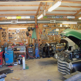 Classic Car Restoration Garage with Tools and Parts - Father & Son's from Foley, MO