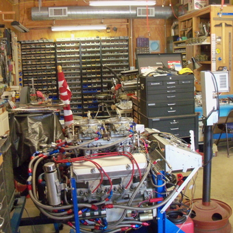 Organized Garage with Engine Testing Equipment - Father & Son's from Foley, MO