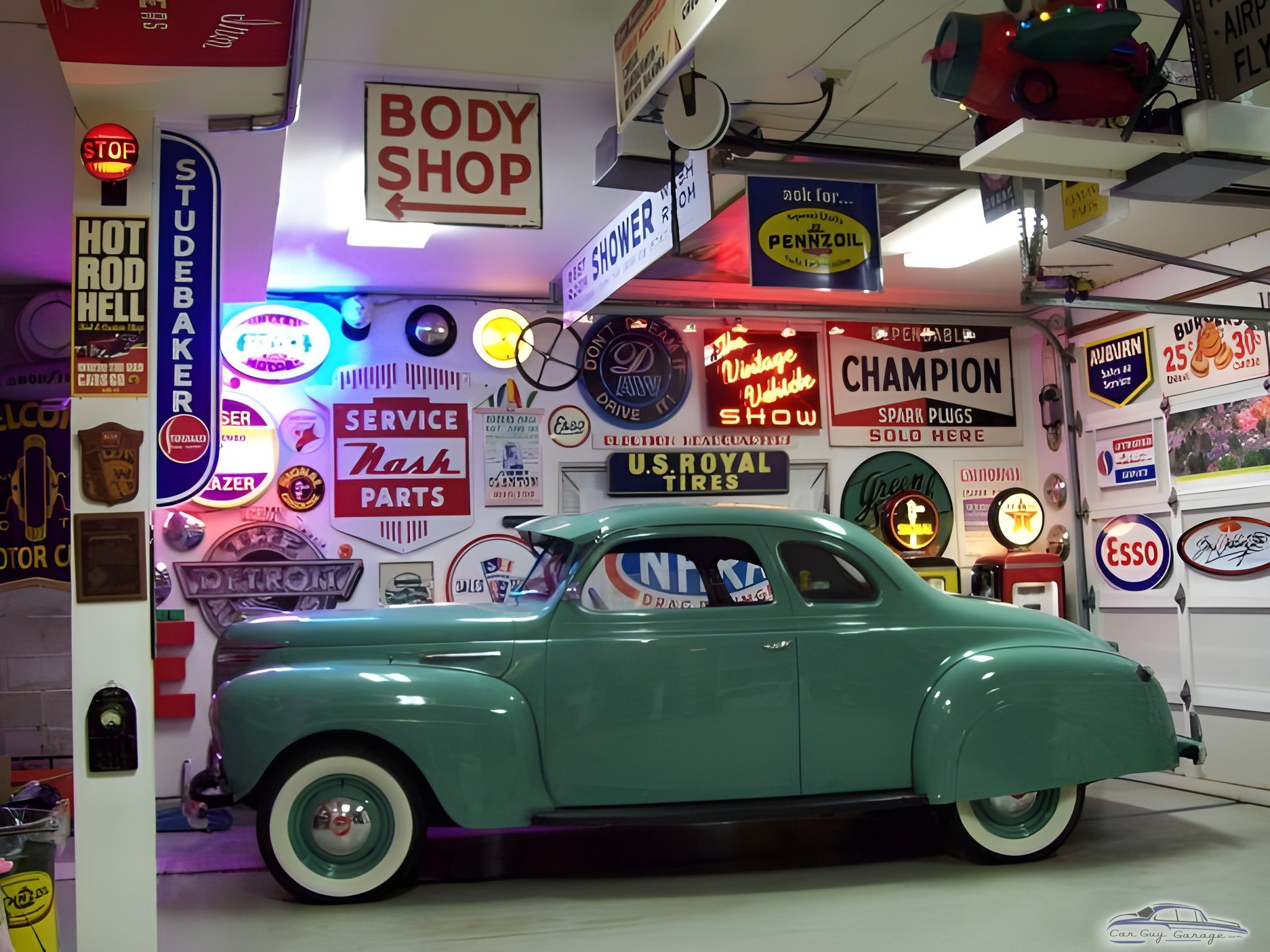 Classic Car Garage with Vintage Signs and Neon - Lance from Seattle, WA