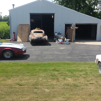 Classic Cars and Tools Outside Metal Garage - Jamie Lynn Abitz from Freedom, WI